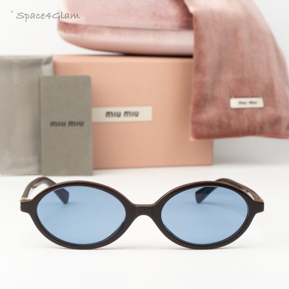 Miu Miu REGARD Men Sunglasses Moka Blue MU04ZS 22C60O NEW AUTHENTIC